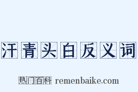 汗青头白反义词是什么意思的图片